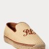Mocasini de pânză brodat Ralph Lauren bej pentru bărbați Mocasini de pânză brodat Ralph Lauren bej pentru bărbați
