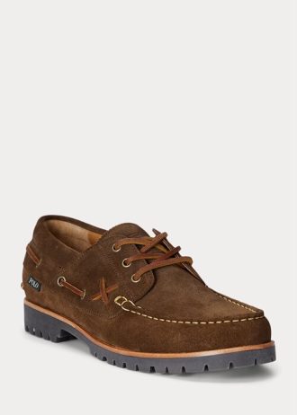 Mocasini din piele intoarsa pentru barbati Ralph Lauren Ranger, ciocolata