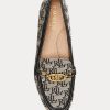 Mocasini gri pentru damă Ralph Lauren Averi II cu monogramă jacquard Mocasini gri pentru damă Ralph Lauren Averi II cu monogramă jacquard