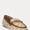 Mocasini maro Ralph Lauren Averi II, cu monogram, jacquard Mocasini maro Ralph Lauren Averi II, cu monogram, jacquard