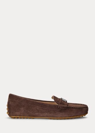 Mocasini maro Ralph Lauren Barnsbury din piele intoarsa de dama