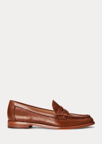Mocasini maro Ralph Lauren Wynnie din piele lustruită de damă