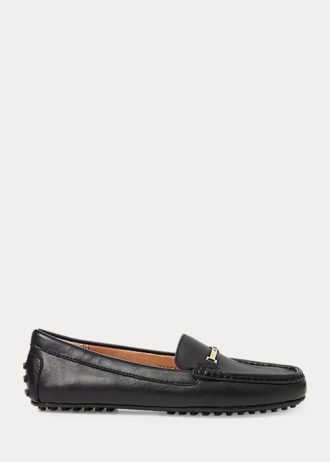 Mocasini negri Ralph Lauren Briony din piele pentru femei