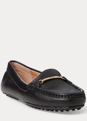 Mocasini negri Ralph Lauren Briony din piele pentru femei