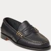 Mocasini negri Ralph Lauren Edric din piele pentru bărbați Mocasini negri Ralph Lauren Edric din piele pentru bărbați