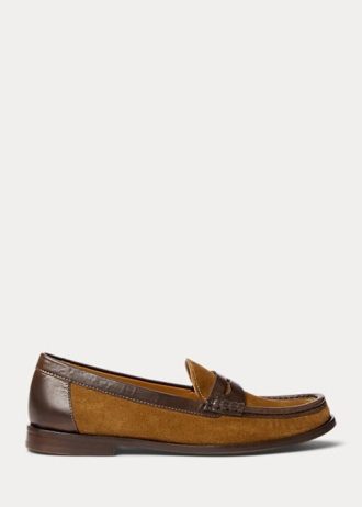 Mocasini Penny din piele intoarsa, maro, Ralph Lauren, pentru femei