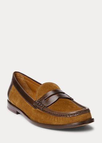 Mocasini Penny din piele intoarsa, maro, Ralph Lauren, pentru femei