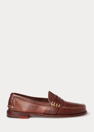 Mocasini Penny din piele Ralph Lauren Edric maro pentru bărbați