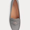 Mocasini pentru femei Ralph Lauren Barnsbury din piele nappa gri închis Mocasini pentru femei Ralph Lauren Barnsbury din piele nappa gri închis