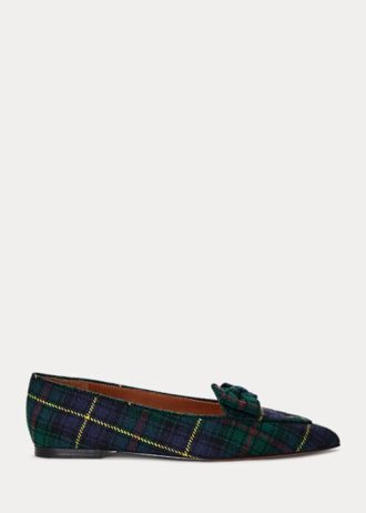 Mocasini verzi din lână în carouri Ralph Lauren Ashtyn pentru femei Mocasini verzi din lână în carouri Ralph Lauren Ashtyn pentru femei