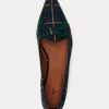 Mocasini verzi din lână în carouri Ralph Lauren Ashtyn pentru femei