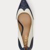 Navy/Alb pentru femei Ralph Lauren Lynden Nappa & Tocuri din piele lustruită Navy/Alb pentru femei Ralph Lauren Lynden Nappa & Tocuri din piele lustruită