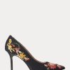 Needle pentru femei Ralph Lauren Lindella II Needlepoint & Tocuri din piele intoarsa Needle pentru femei Ralph Lauren Lindella II Needlepoint & Tocuri din piele intoarsa