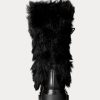 Negru pentru femei Ralph Lauren Celia Shearling & Cizme din piele lustruită Negru pentru femei Ralph Lauren Celia Shearling & Cizme din piele lustruită