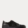 Negru pentru femei Ralph Lauren Jinett Suede & Adidași din piele