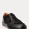Negru pentru femei Ralph Lauren Jinett Suede & Adidași din piele
