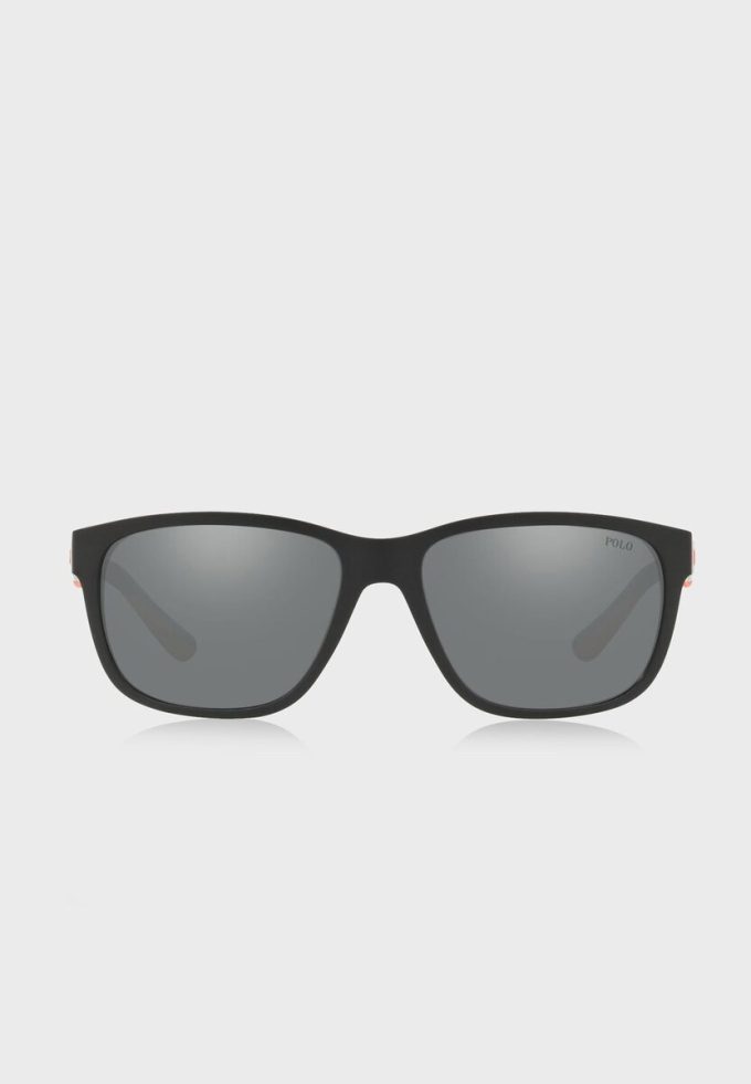 Ochelari de soare pătrați Ralph Lauren 57326G pentru bărbați negri
