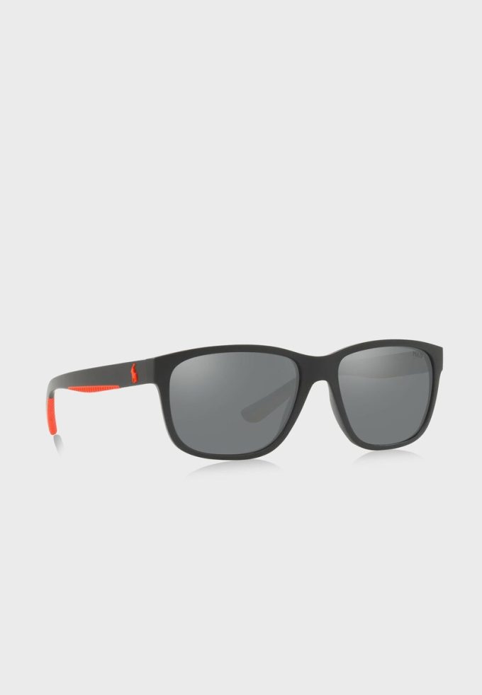Ochelari de soare pătrați Ralph Lauren 57326G pentru bărbați negri