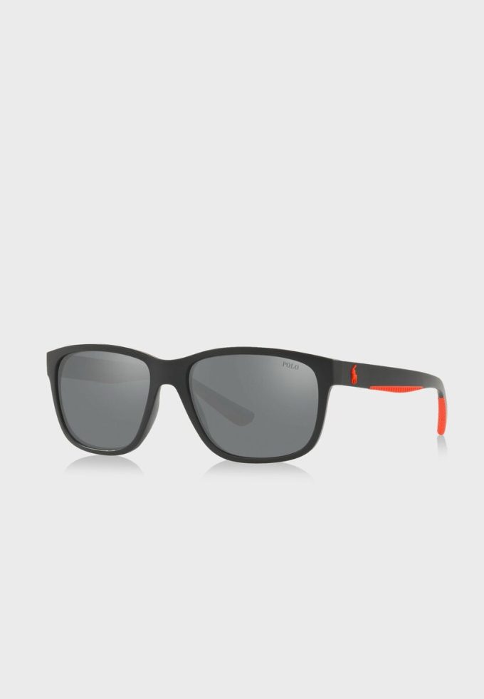 Ochelari de soare pătrați Ralph Lauren 57326G pentru bărbați negri