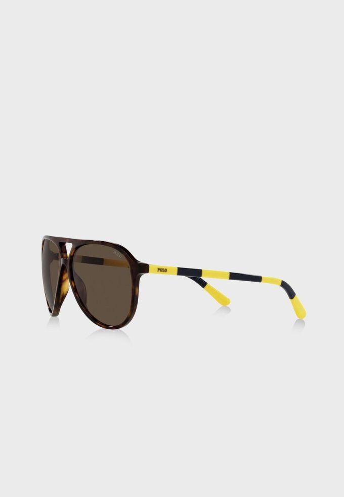 Ochelari de soare Ralph Lauren 0Ph4173 Clubmaster maro pentru bărbați