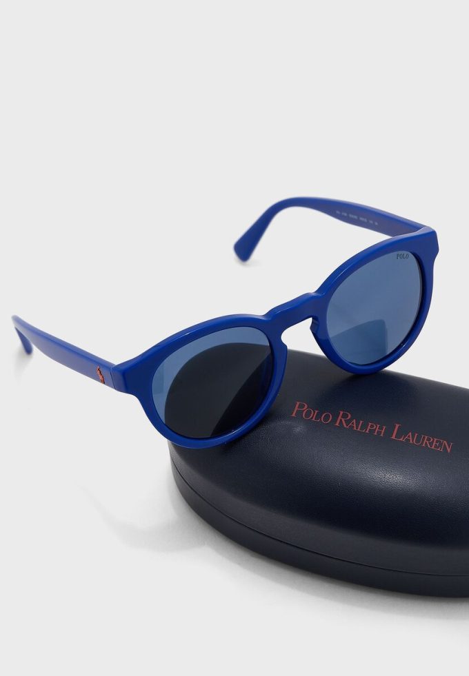 Ochelari de soare Ralph Lauren 0Ph4184 Wayfarers albaștri pentru bărbați