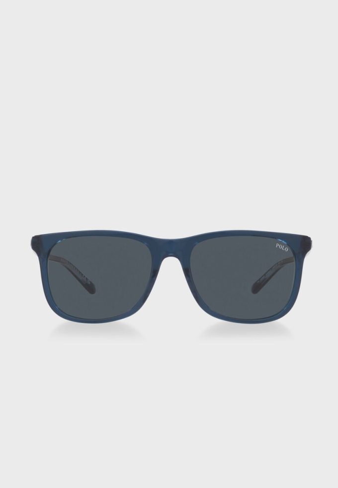 Ochelari de soare Ralph Lauren 0Ph4186U Wayfarers pentru bărbați albaștri