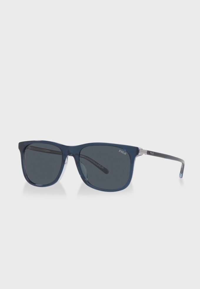 Ochelari de soare Ralph Lauren 0Ph4186U Wayfarers pentru bărbați albaștri