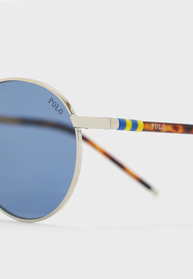 Ochelari de soare rotunzi pentru bărbați Ralph Lauren 0PH3133 argintii