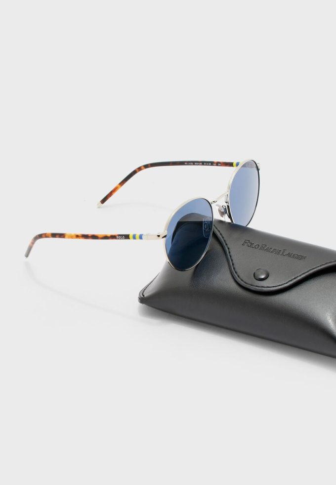 Ochelari de soare rotunzi pentru bărbați Ralph Lauren 0PH3133 argintii
