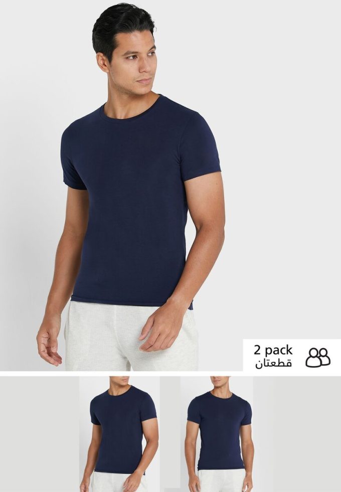 Pachet de 2 tricouri Ralph Lauren pentru bărbați din bleumarin