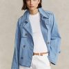 Paltoane din denim cu formă boxy oversize Ralph Lauren de damă albastră Paltoane din denim cu formă boxy oversize Ralph Lauren de damă albastră
