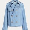Paltoane din denim cu formă boxy oversize Ralph Lauren de damă albastră Paltoane din denim cu formă boxy oversize Ralph Lauren de damă albastră