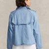 Paltoane din denim cu formă boxy oversize Ralph Lauren de damă albastră Paltoane din denim cu formă boxy oversize Ralph Lauren de damă albastră