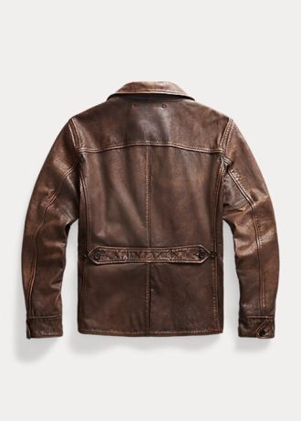 Paltoane din piele maro Ralph Lauren pentru bărbați Paltoane din piele maro Ralph Lauren pentru bărbați