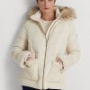 Paltoane din puf cu garnituri din blană artificială Ralph Lauren pentru damă