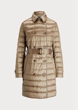 Paltoane din puf matlasate metalice Ralph Lauren de damă maro Paltoane din puf matlasate metalice Ralph Lauren de damă maro