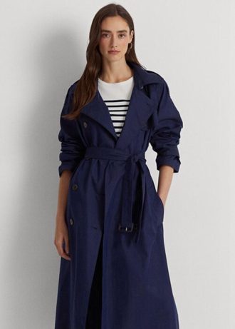 Paltoane din sarg din amestec de bumbac Ralph Lauren pentru femei bleumarin Paltoane din sarg din amestec de bumbac Ralph Lauren pentru femei bleumarin