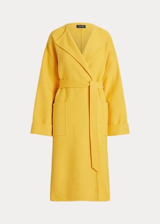Paltoane galbene pentru femei Ralph Lauren, cu două fețe, în amestec de lână Paltoane galbene pentru femei Ralph Lauren, cu două fețe, în amestec de lână
