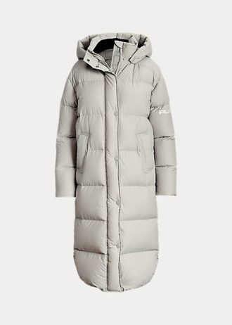 Paltoane gri Ralph Lauren, rezistente la apă, cu glugă din puf Paltoane gri Ralph Lauren, rezistente la apă, cu glugă din puf