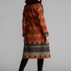 Paltoane jacquard cu guler din shearling Ralph Lauren de damă portocaliu