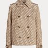 Paltoane jacquard cu monogramă de damă Ralph Lauren kaki