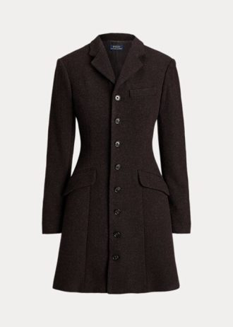 Paltoane maro Ralph Lauren din tweed pentru femei Paltoane maro Ralph Lauren din tweed pentru femei