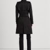 Paltoane negre de damă Ralph Lauren, cu două piept, din amestec de bumbac