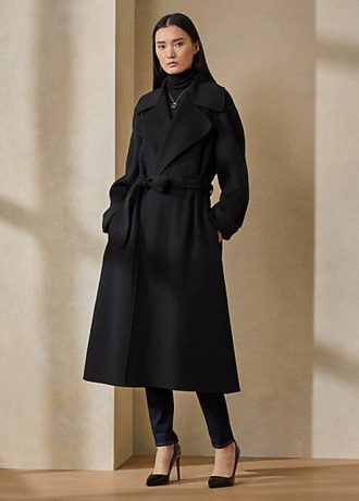 Paltoane negre Ralph Lauren Leonarda Wrap de damă