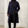Paltoane negru / Nacy pentru bărbați Ralph Lauren în carouri din twill de lână Balmacaan Paltoane negru / Nacy pentru bărbați Ralph Lauren în carouri din twill de lână Balmacaan