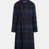 Paltoane negru / Nacy pentru bărbați Ralph Lauren în carouri din twill de lână Balmacaan Paltoane negru / Nacy pentru bărbați Ralph Lauren în carouri din twill de lână Balmacaan