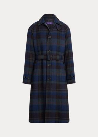 Paltoane negru / Nacy pentru bărbați Ralph Lauren în carouri din twill de lână Balmacaan Paltoane negru / Nacy pentru bărbați Ralph Lauren în carouri din twill de lână Balmacaan