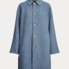 Paltoane pentru mașină cu două fețe supradimensionate Ralph Lauren de damă albastre Paltoane pentru mașină cu două fețe supradimensionate Ralph Lauren de damă albastre