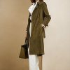 Paltoane Ralph Lauren Romilly din piele de miel pentru femei Olive