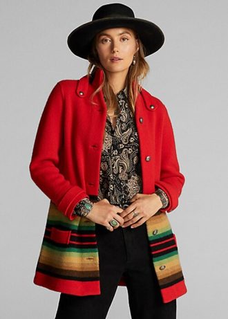 Paltoane roșii din lână Ralph Lauren pentru femei